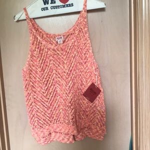 Light weave sweater tank with matching camisole